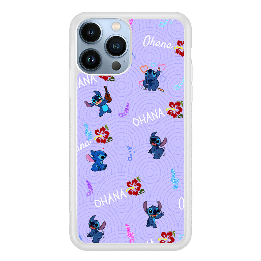 Stitch Patern Lovely Ohana iPhone 13 Pro Case