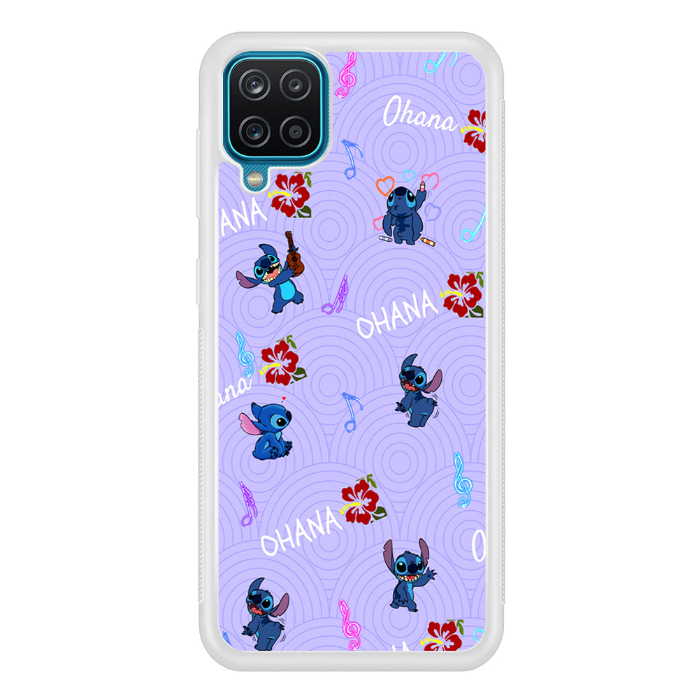 Stitch Patern Lovely Ohana Samsung Galaxy A12 Case