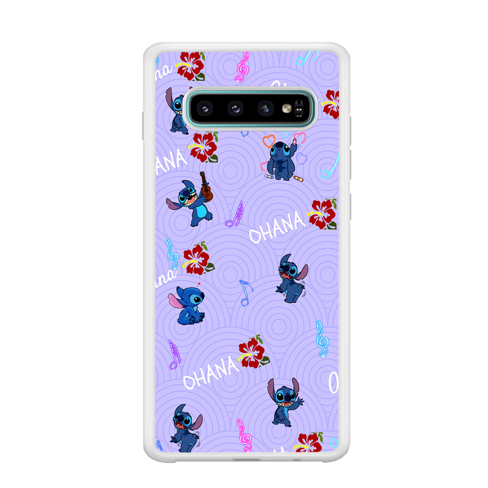 Stitch Patern Lovely Ohana Samsung Galaxy S10 Case