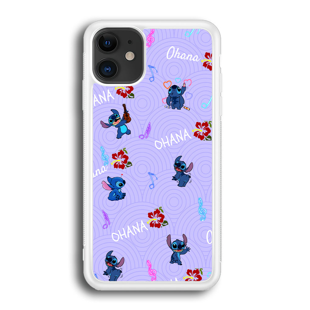 Stitch Patern Lovely Ohana iPhone 12 Case