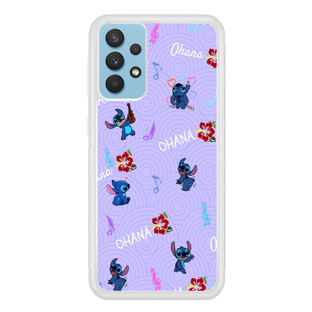 Stitch Patern Lovely Ohana Samsung Galaxy A32 Case