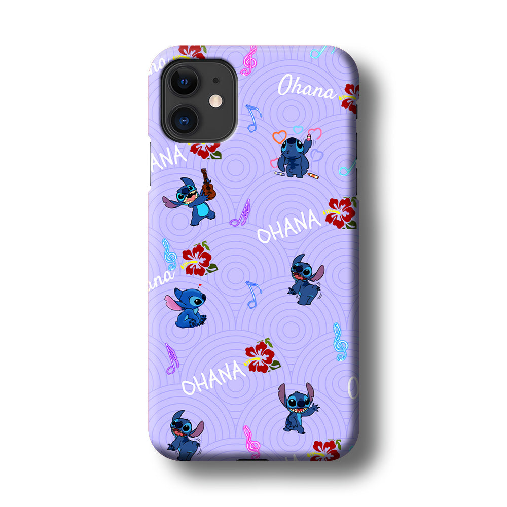 Stitch Patern Lovely Ohana iPhone 11 Case