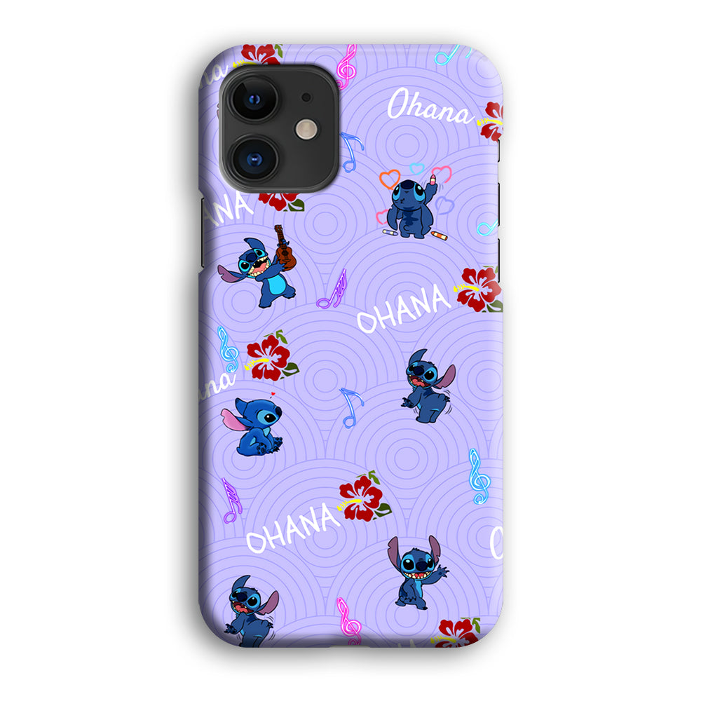 Stitch Patern Lovely Ohana iPhone 12 Case