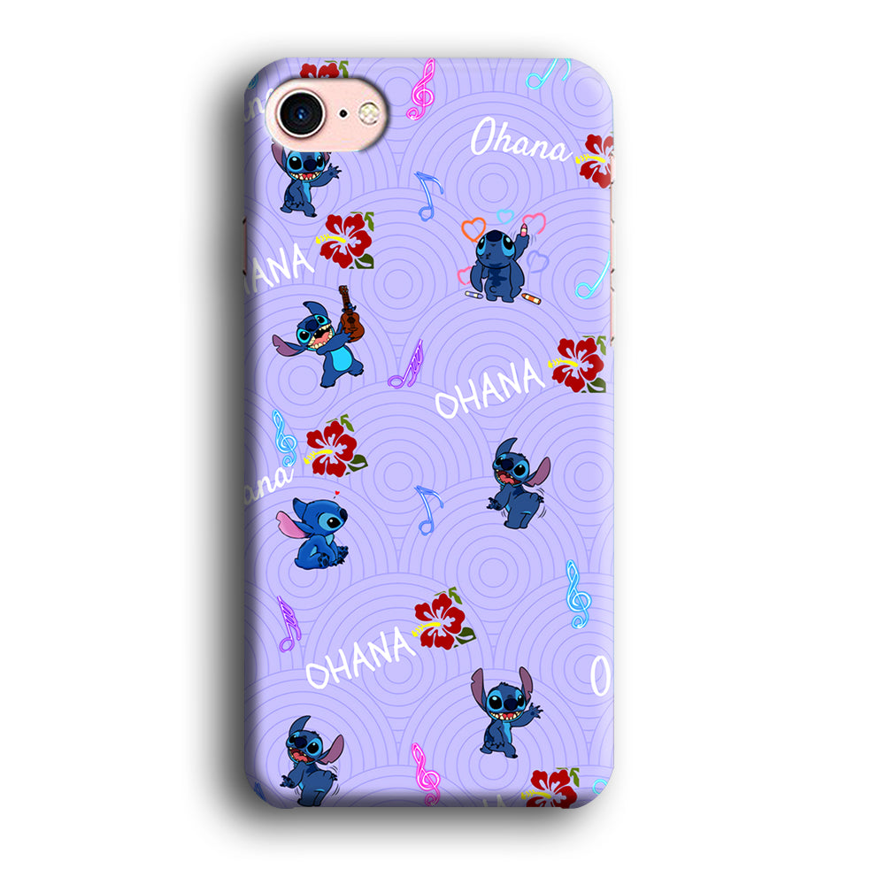 Stitch Patern Lovely Ohana iPhone 8 Case