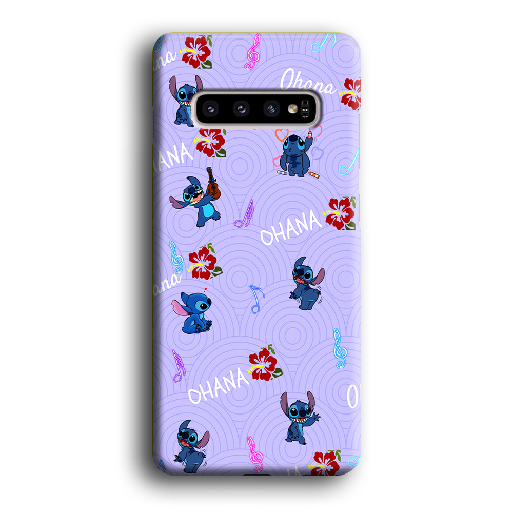 Stitch Patern Lovely Ohana Samsung Galaxy S10 Case