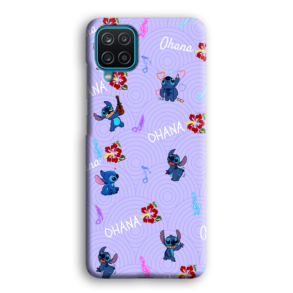 Stitch Patern Lovely Ohana Samsung Galaxy A12 Case