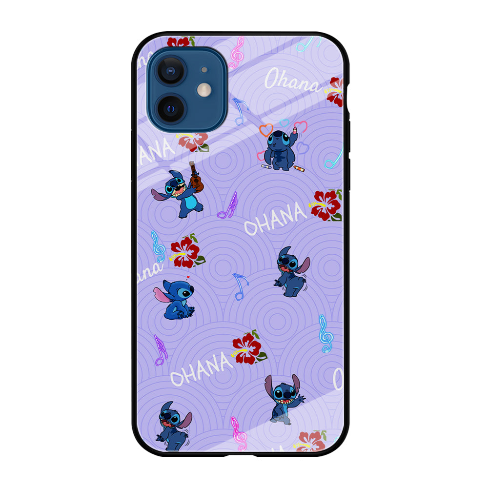 Stitch Patern Lovely Ohana iPhone 12 Case