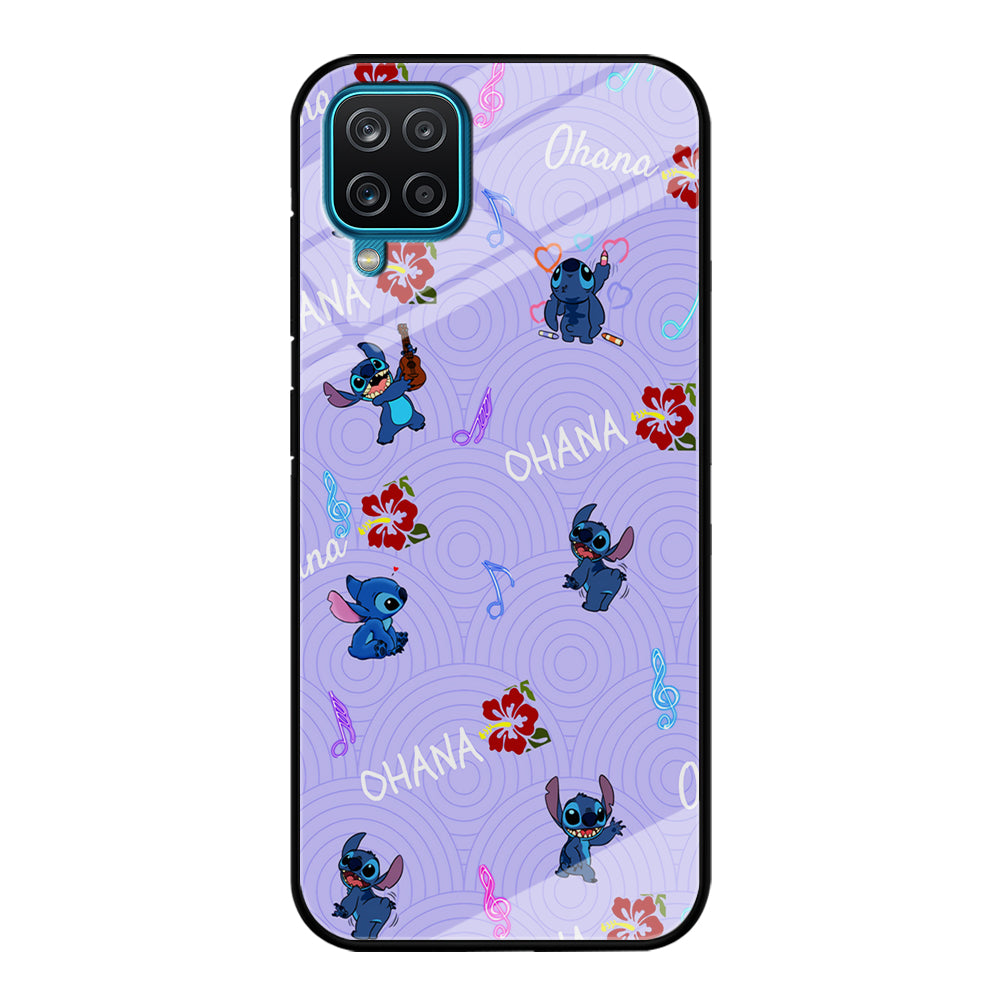 Stitch Patern Lovely Ohana Samsung Galaxy A12 Case