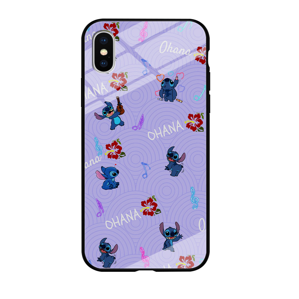 Stitch Patern Lovely Ohana iPhone X Case