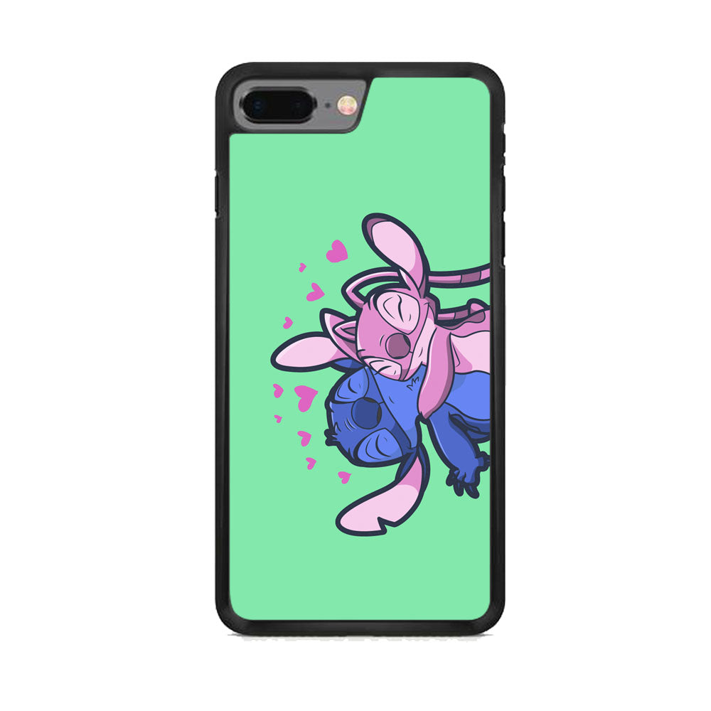 Stitch And Angel Huge Green Wallpaper iPhone 8 Plus Case