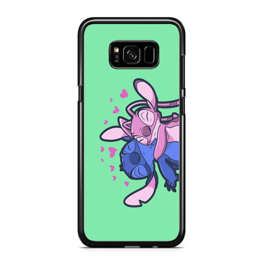 Stitch And Angel Huge Green Wallpaper  Samsung Galaxy S8 Case