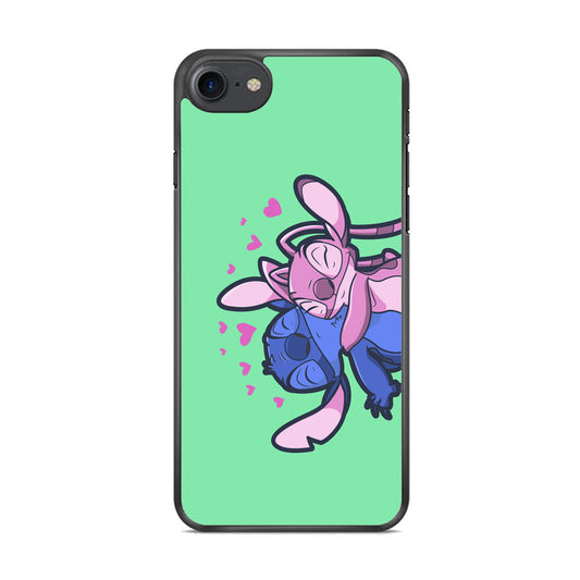 Stitch And Angel Huge Green Wallpaper iPhone 8 Case