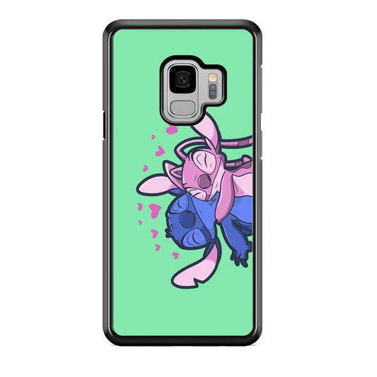 Stitch And Angel Huge Green Wallpaper Samsung Galaxy S9 Case