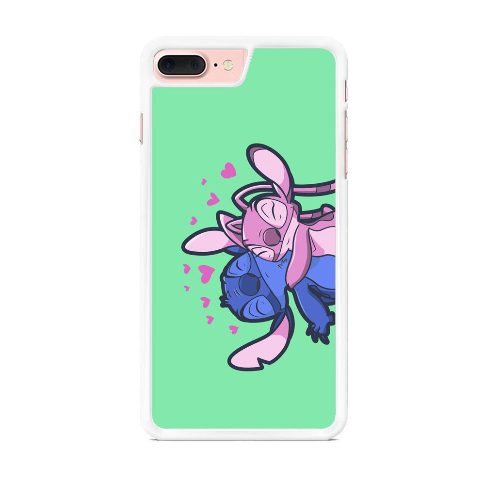 Stitch And Angel Huge Green Wallpaper iPhone 8 Plus Case