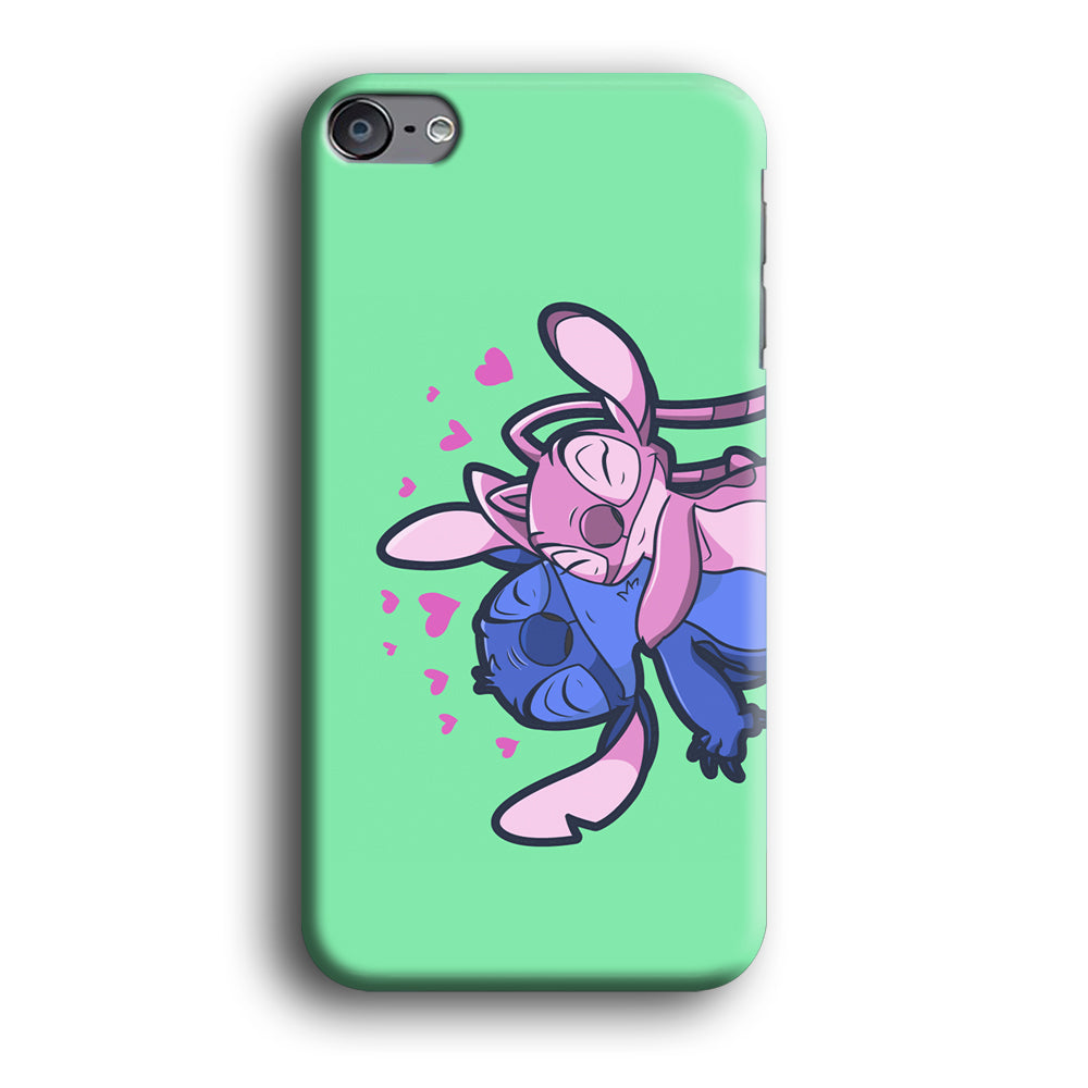 Stitch And Angel Huge Green Wallpaper iPod Touch 6 Case