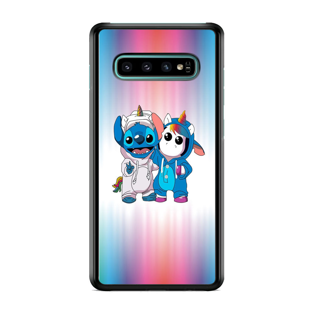Stitch And Unicornio Soft Colour Gradation Samsung Galaxy S10 Case