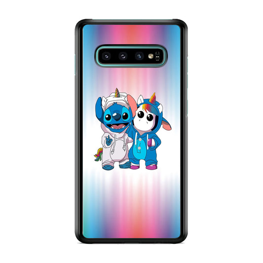 Stitch And Unicornio Soft Colour Gradation Samsung Galaxy S10 Case
