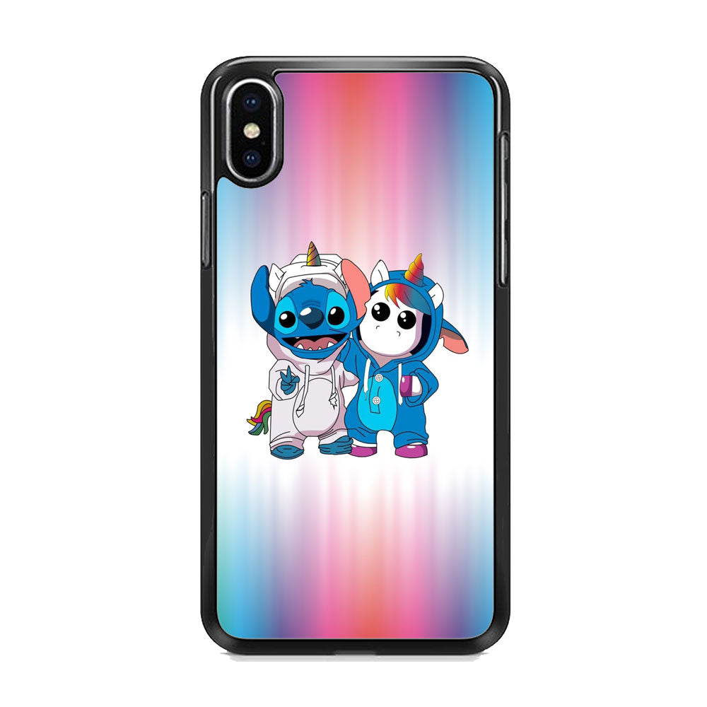 Stitch And Unicornio Soft Colour Gradation iPhone XS MAX Case