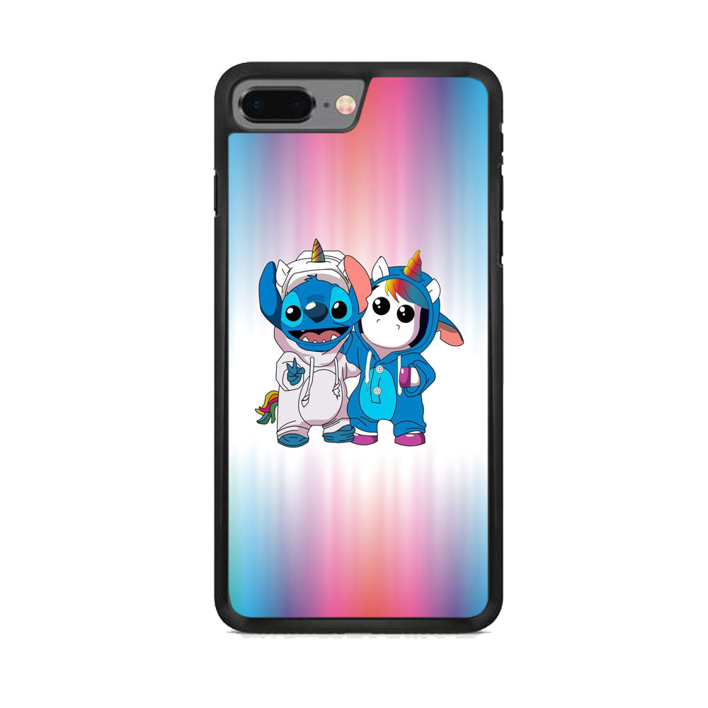 Stitch And Unicornio Soft Colour Gradation iPhone 7 Plus Case