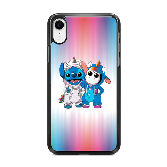Stitch And Unicornio Soft Colour Gradation iPhone XR Case