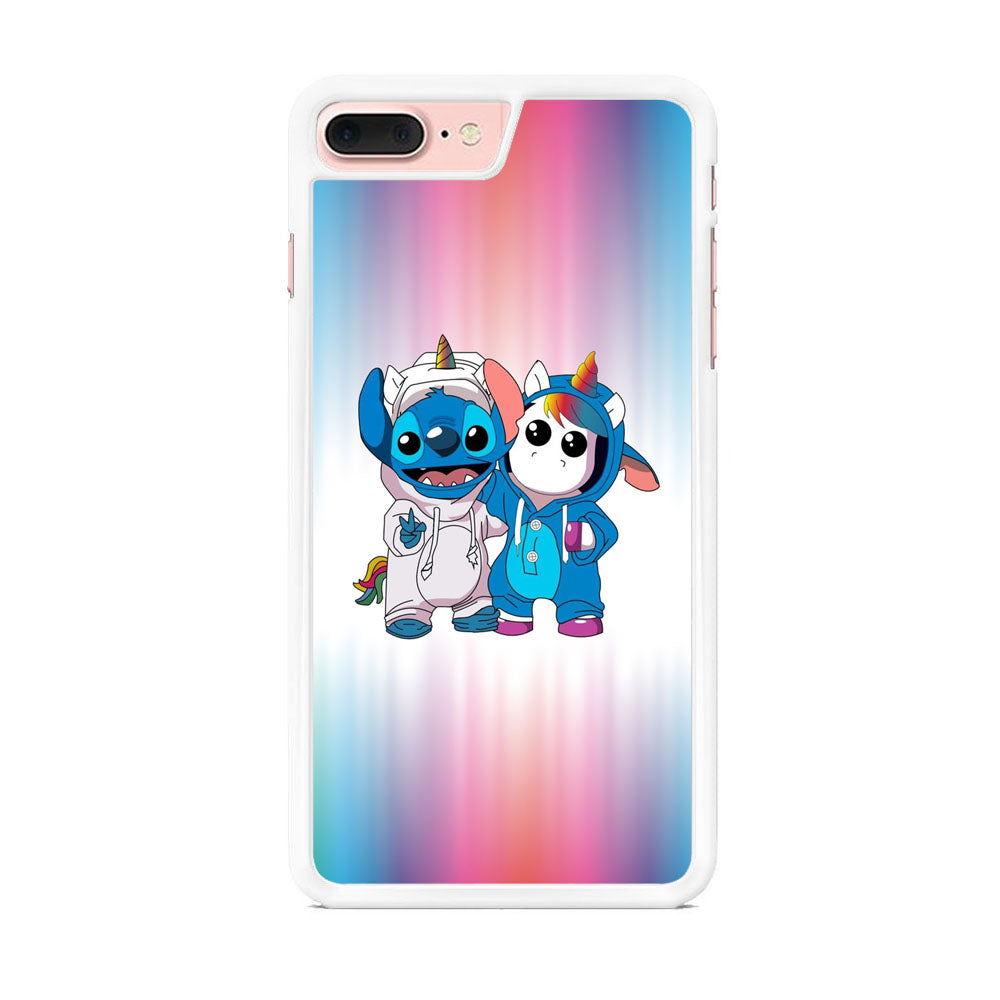 Stitch And Unicornio Soft Colour Gradation iPhone 7 Plus Case