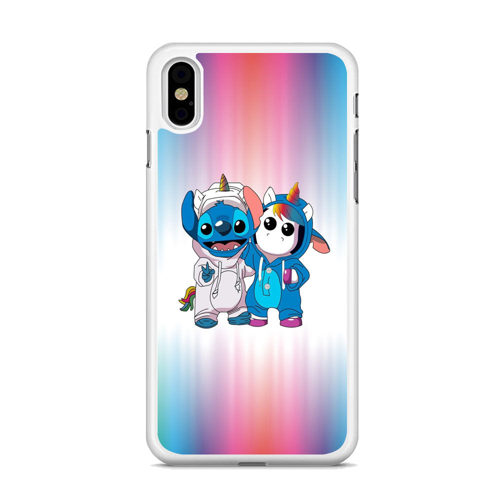 Stitch And Unicornio Soft Colour Gradation iPhone XS MAX Case