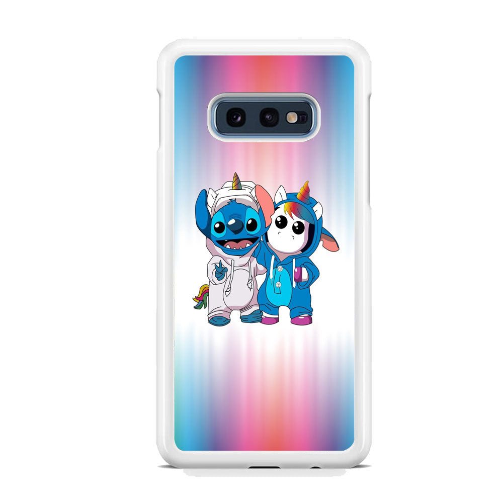 Stitch And Unicornio Soft Colour Gradation Samsung Galaxy S10E Case
