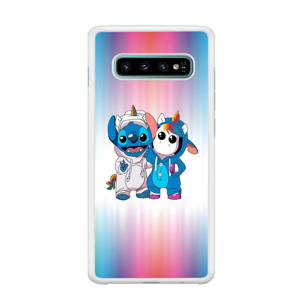 Stitch And Unicornio Soft Colour Gradation Samsung Galaxy S10 Case