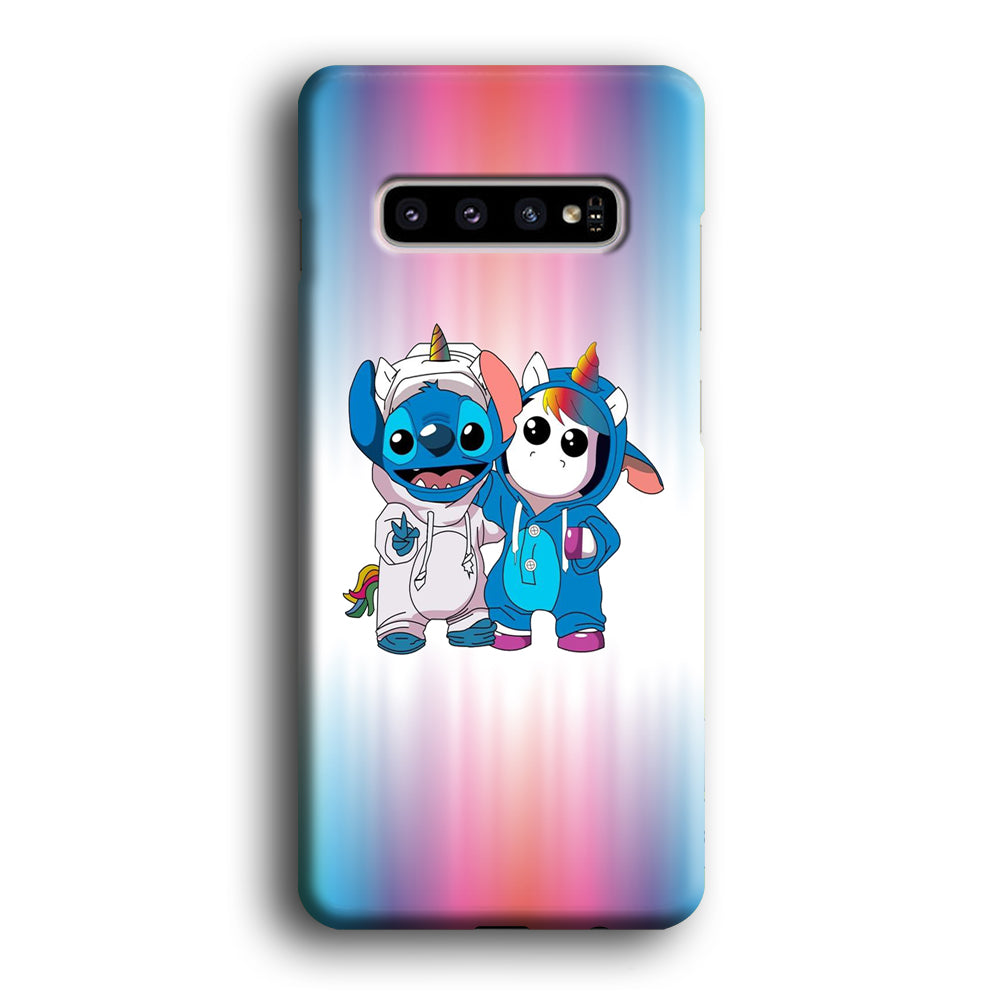 Stitch And Unicornio Soft Colour Gradation Samsung Galaxy S10 Case