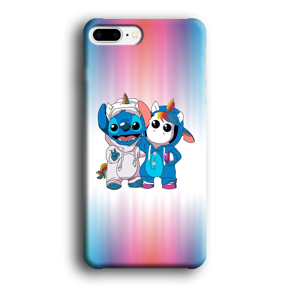 Stitch And Unicornio Soft Colour Gradation iPhone 7 Plus Case