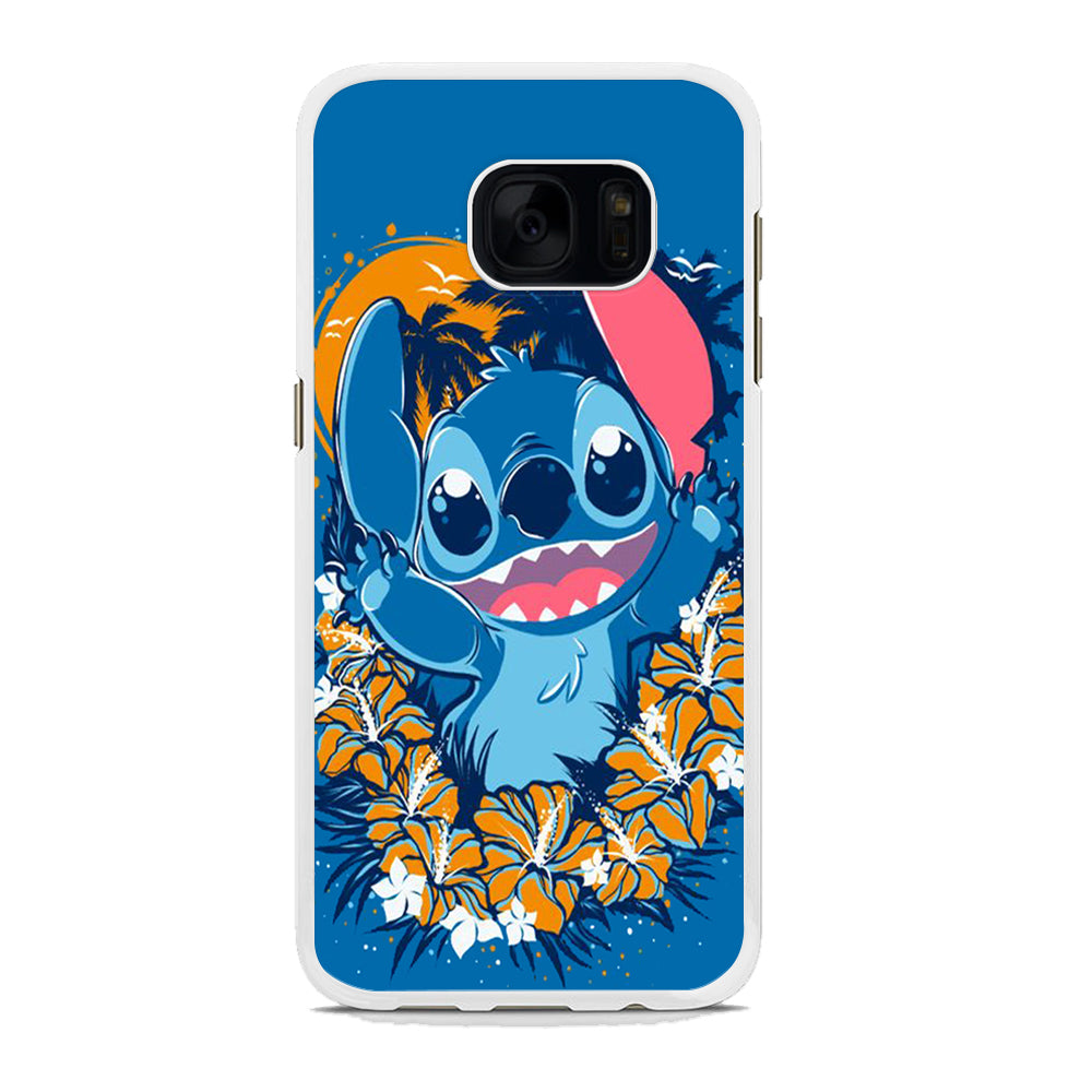 Stitch Blue Wallpaper Samsung Galaxy S7 Edge Case