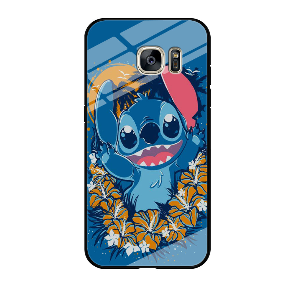 Stitch Blue Wallpaper Samsung Galaxy S7 Edge Case