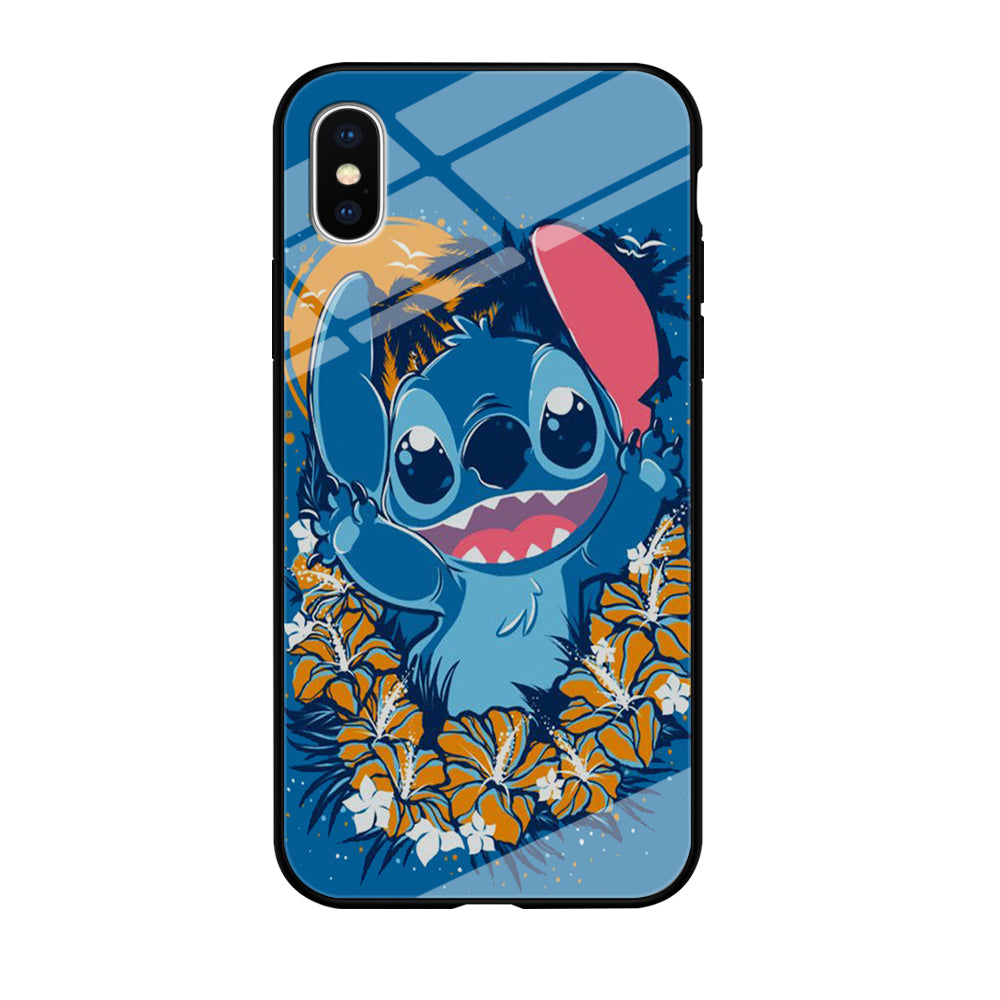 Stitch Blue Wallpaper iPhone XS Case Tempered Glass Case