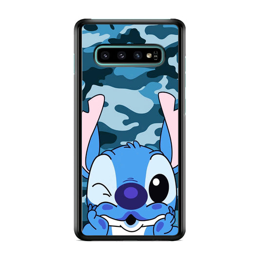 Stitch Blue in Camouflage Samsung Galaxy S10E Case