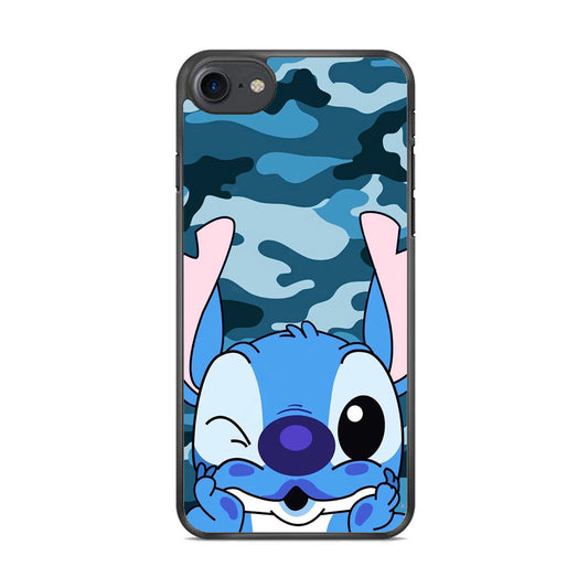 Stitch Blue in Camouflage iPhone 8 Case