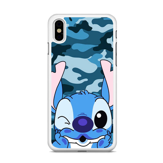 Stitch Blue in Camouflage iPhone X Case