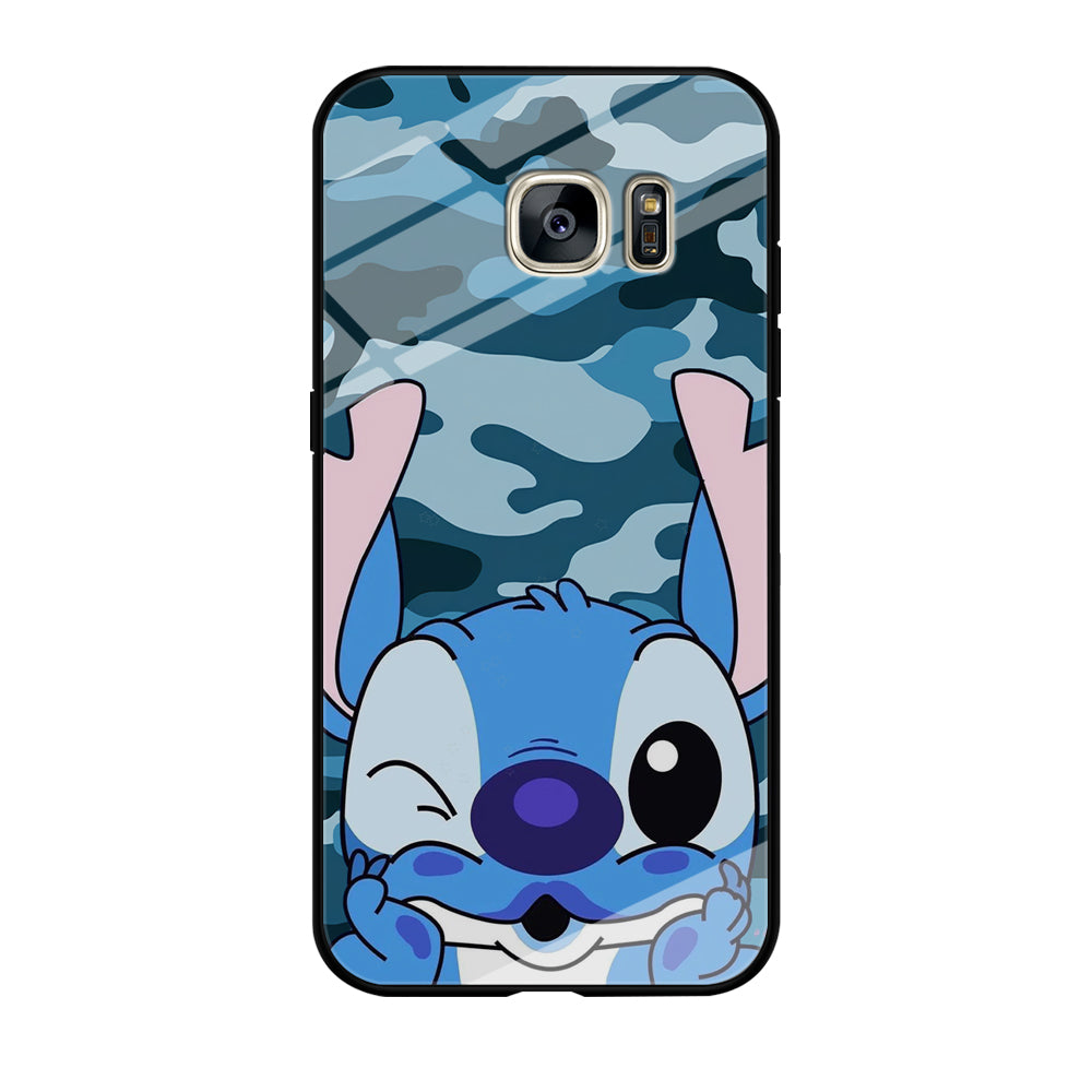 Stitch Blue in Camouflage Samsung Galaxy S7 Edge Case