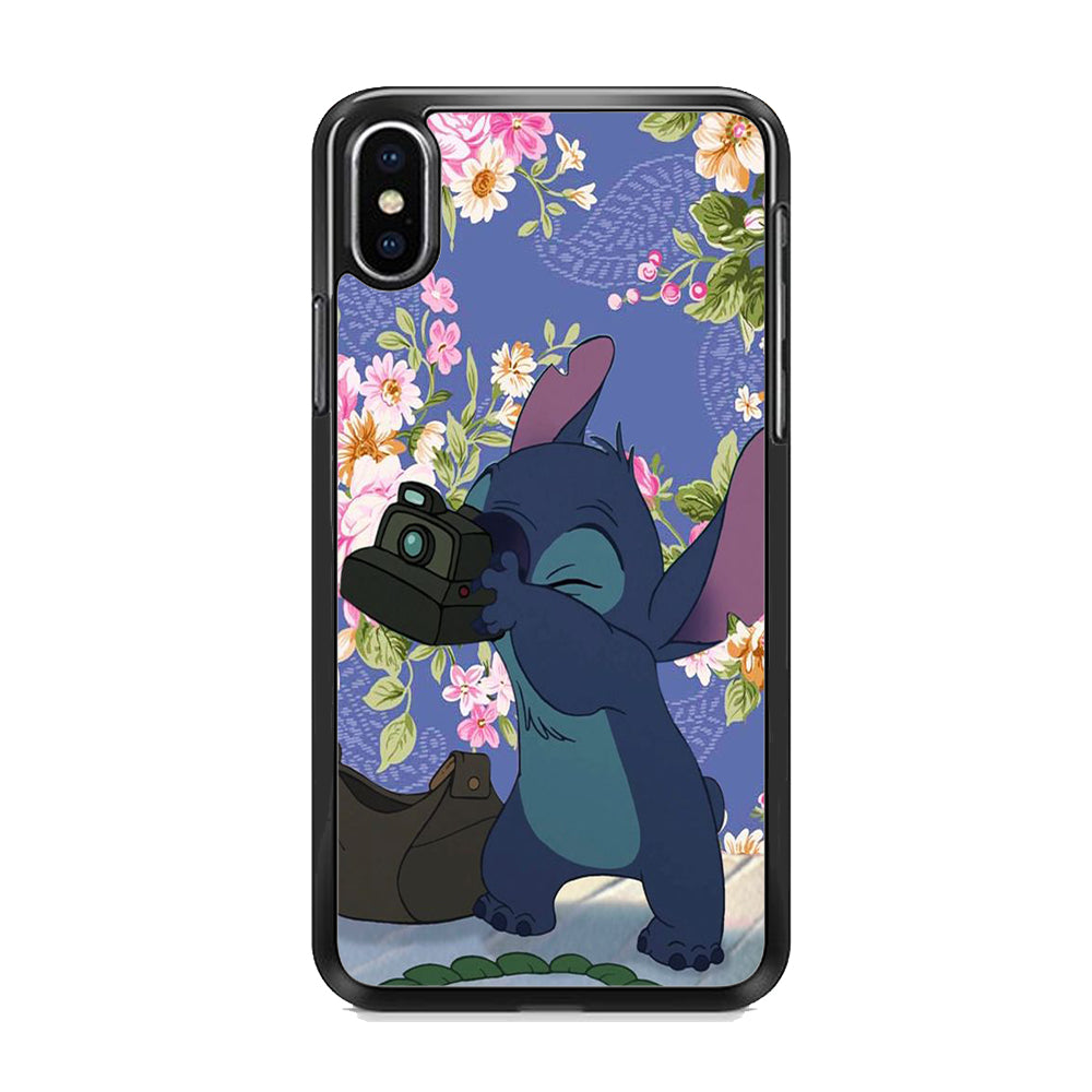 Stitch Fotographer iPhone XS Case Rubber Black (2D Case)