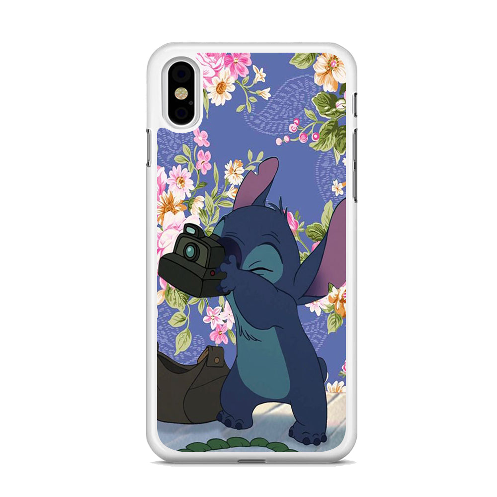 Stitch Fotographer iPhone XS Case Rubber White (2D Case)