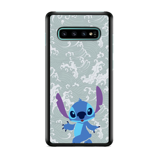Stitch Walk on The Wave Samsung Galaxy S10 Case