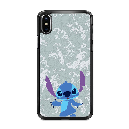 Stitch Walk on The Wave iPhone X Case