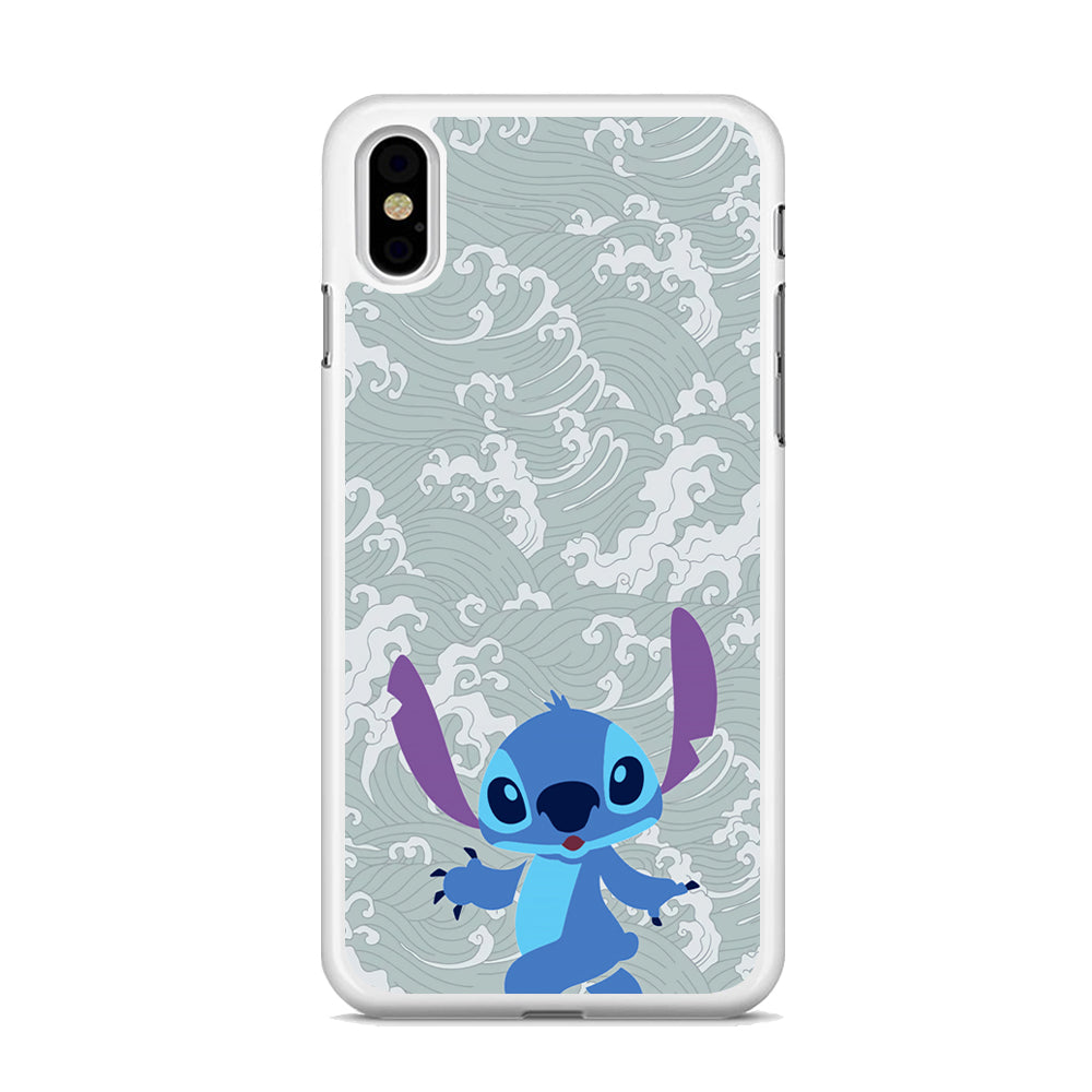 Stitch Walk on The Wave iPhone X Case