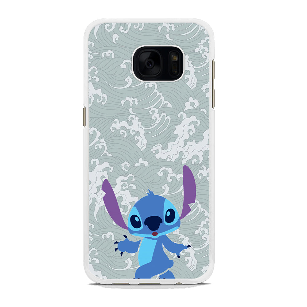 Stitch Walk on The Wave Samsung Galaxy S7 Edge Case