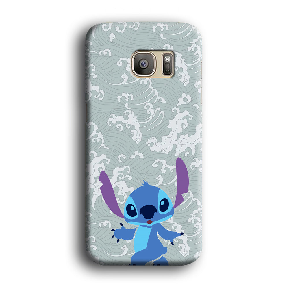 Stitch Walk on The Wave Samsung Galaxy S7 Edge Case