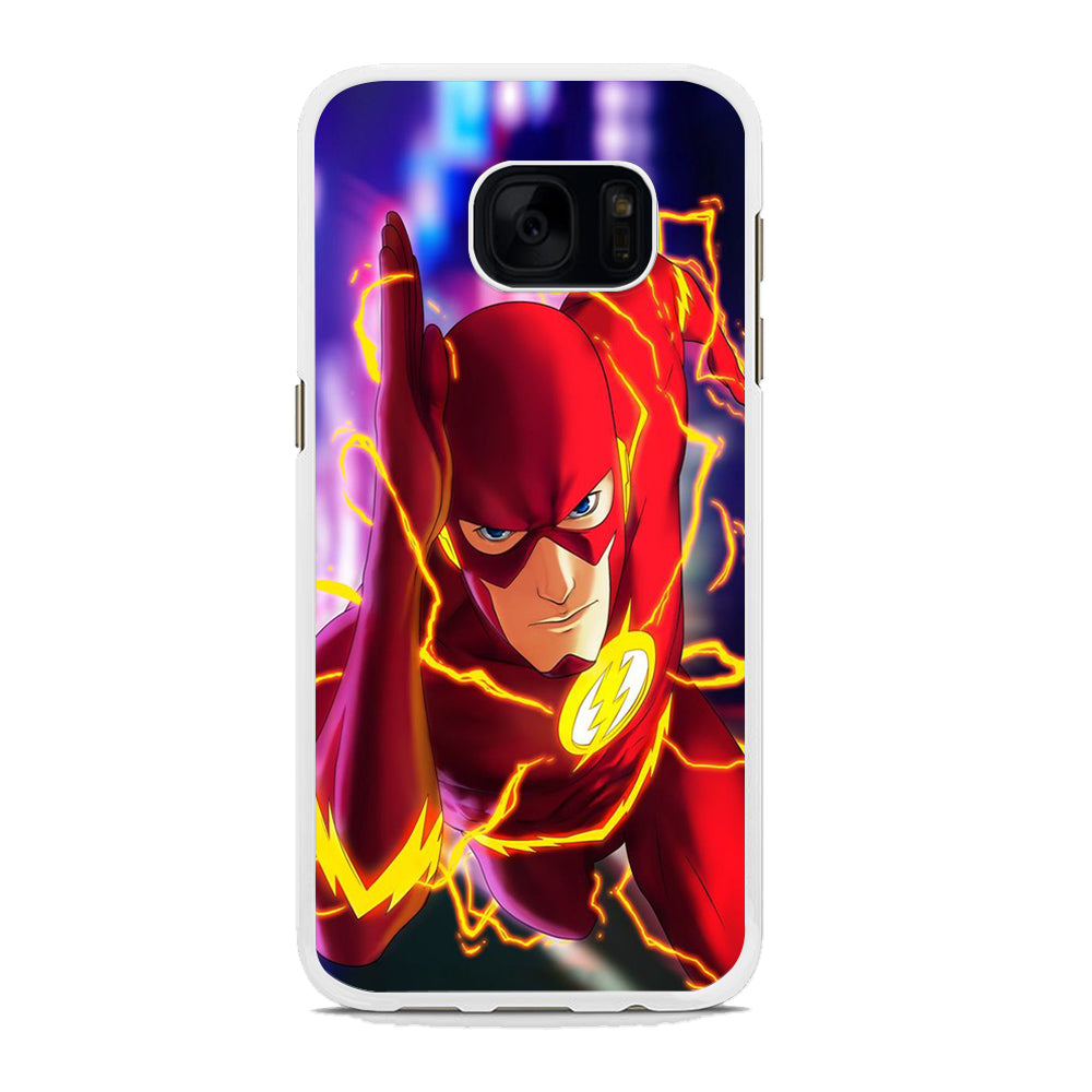 The Flash In Action Samsung Galaxy S7 Case Rubber White (2D Case)