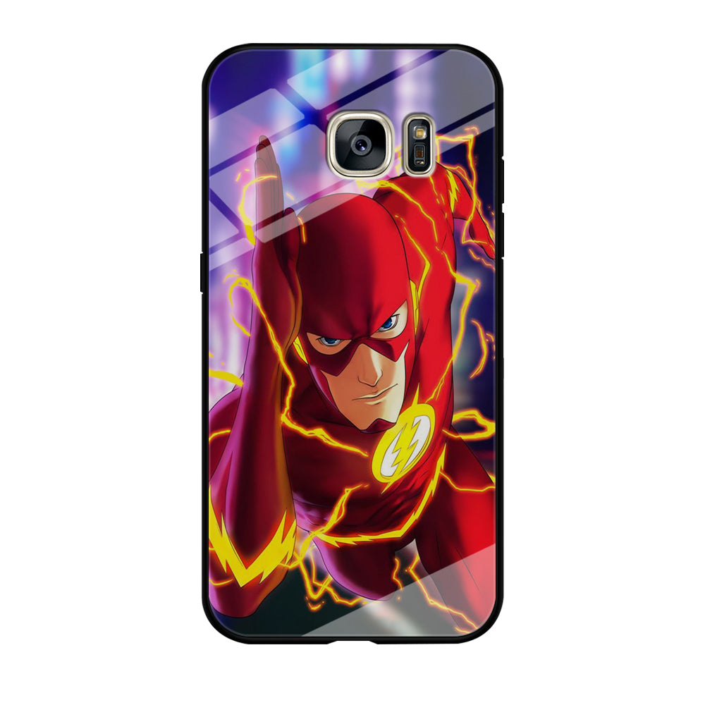 The Flash In Action Samsung Galaxy S7 Case Tempered Glass Case