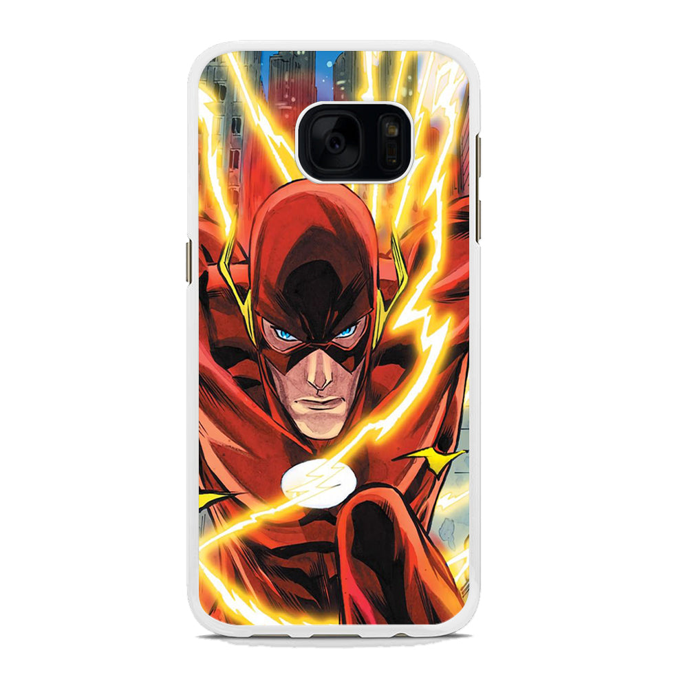 The Flash Light Speed Samsung Galaxy S7 Case Rubber White (2D Case)