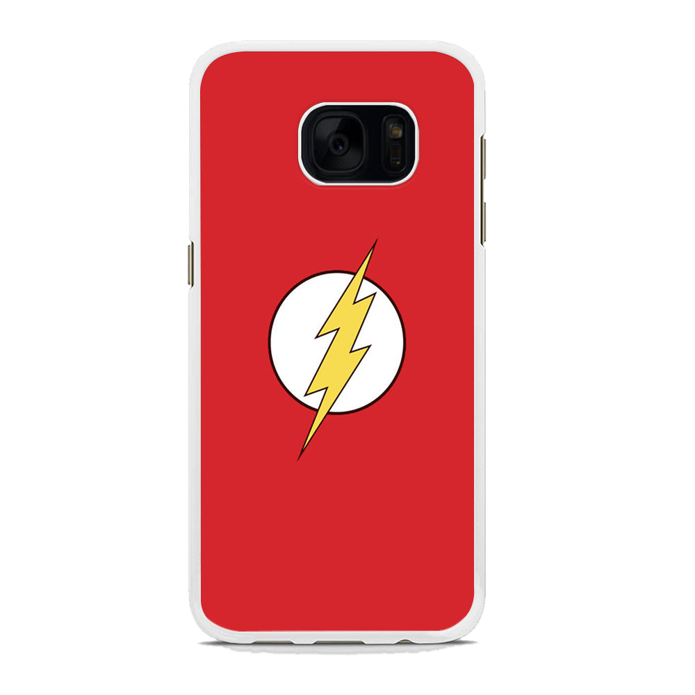 The Flash Red Logo Samsung Galaxy S7 Case Rubber White (2D Case)