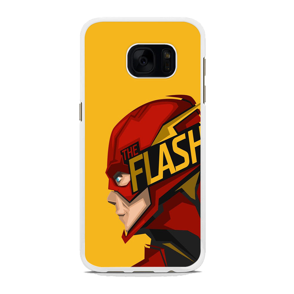 The Flash Side Yelow Samsung Galaxy S7 Case Rubber White (2D Case)