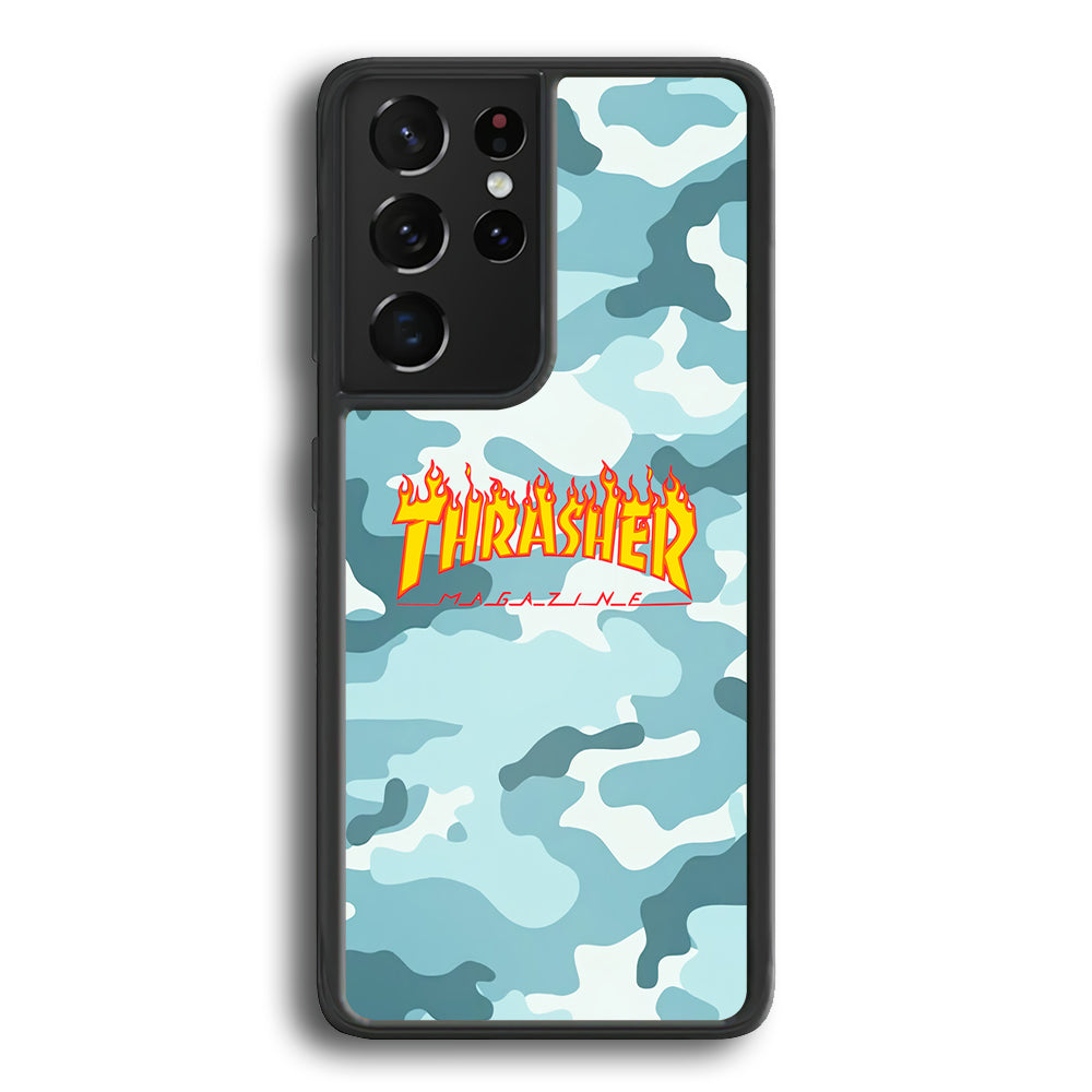 Thrasher Camo Light Blue Samsung Galaxy S21 Ultra Case - Carneyforia